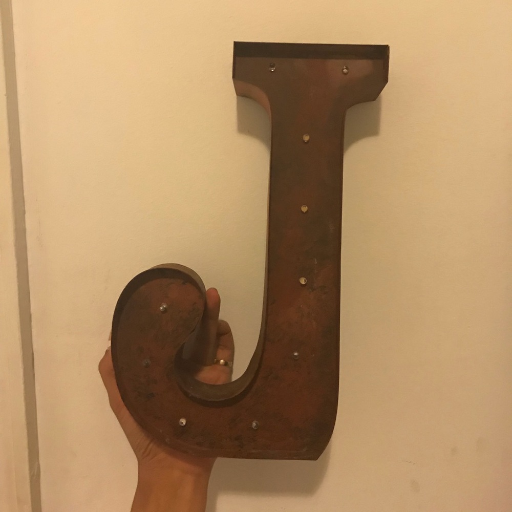 “J” wall decoration